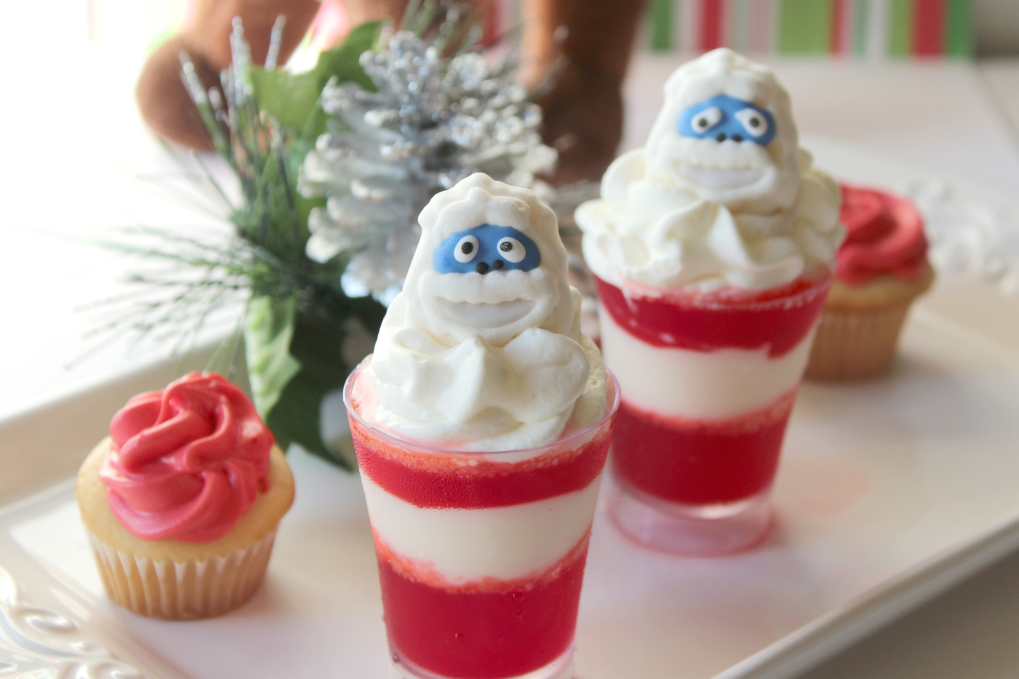 two pieces of Rudolph Abominable Snowman Dessert Cups