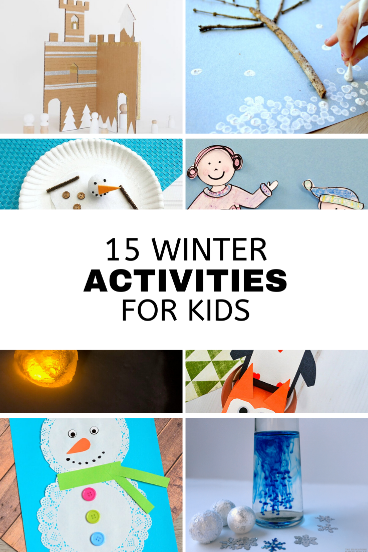 collage of Winter Activities for Kids