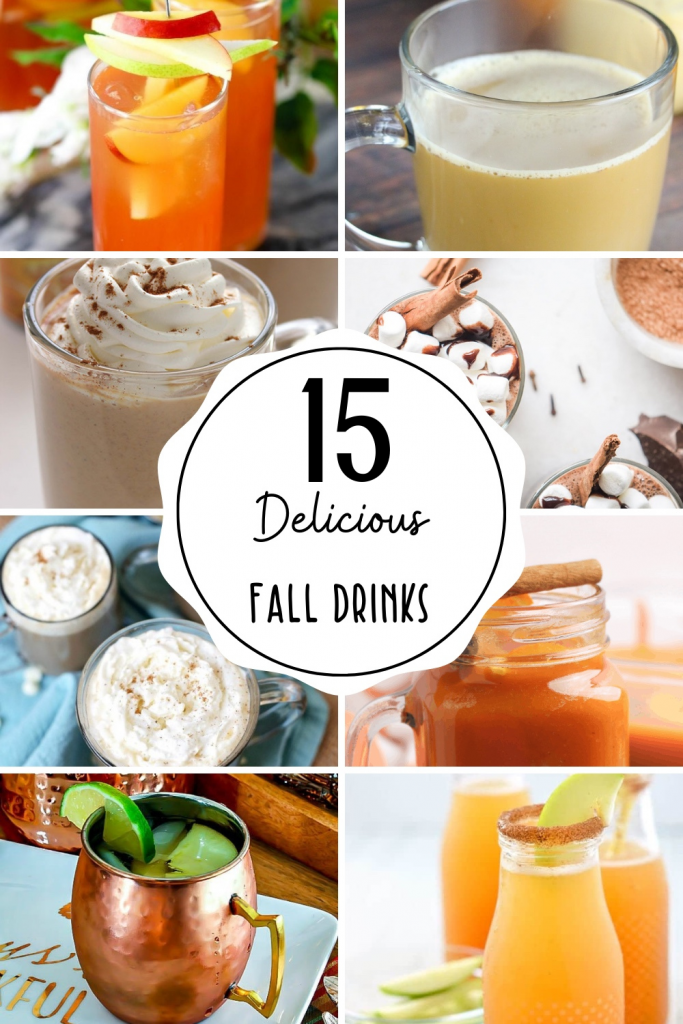 Collage of fall drinks 