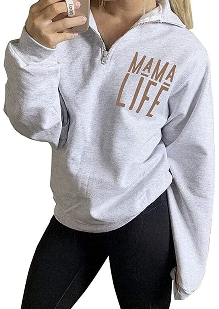 Mama Life Zip Up Pullover