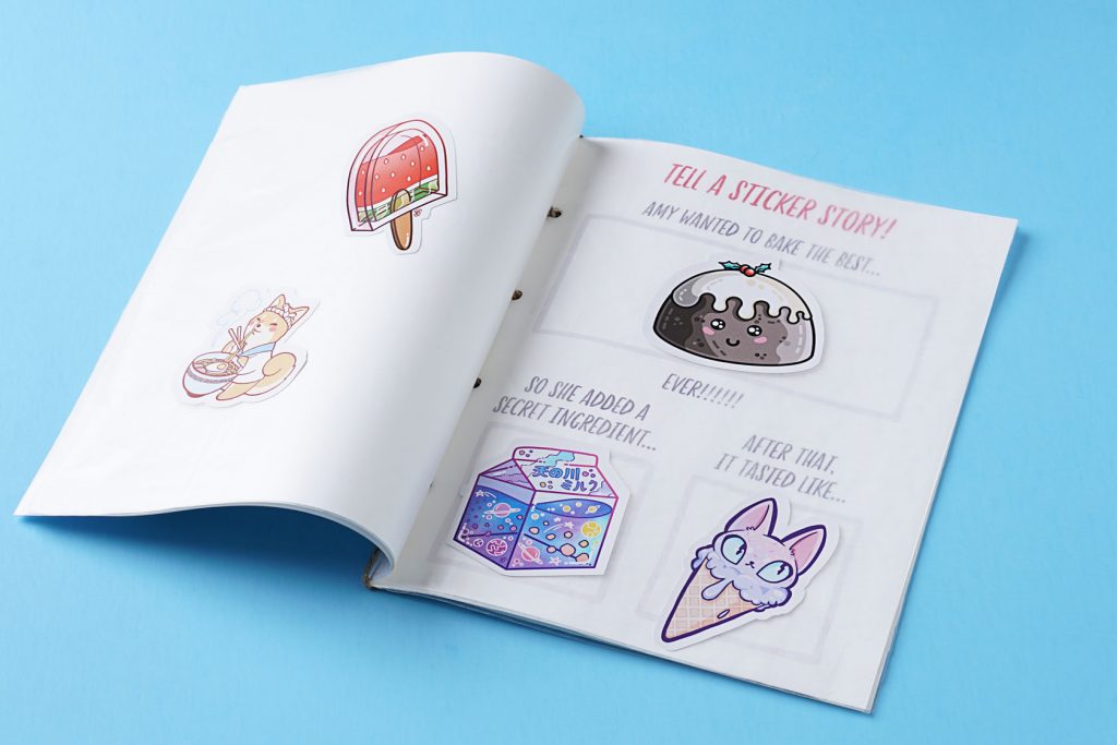 story pages of stickers
