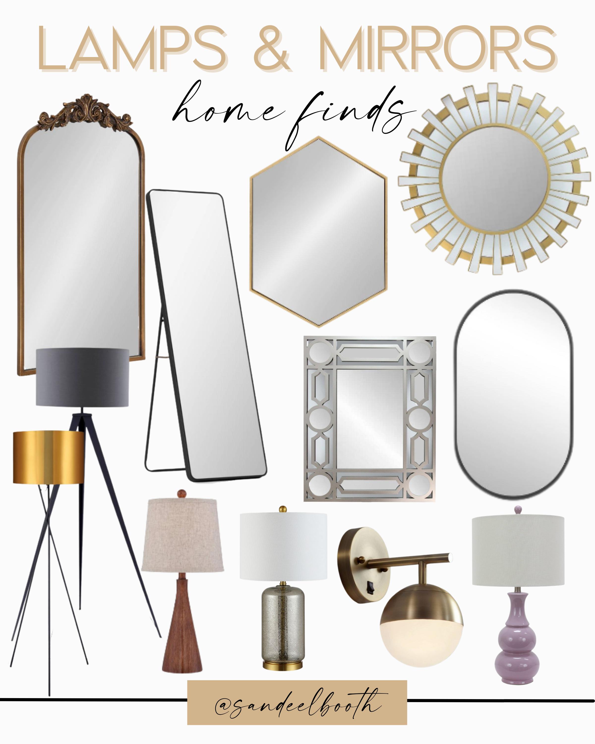 Budget Friendly Lamps & Mirrors 