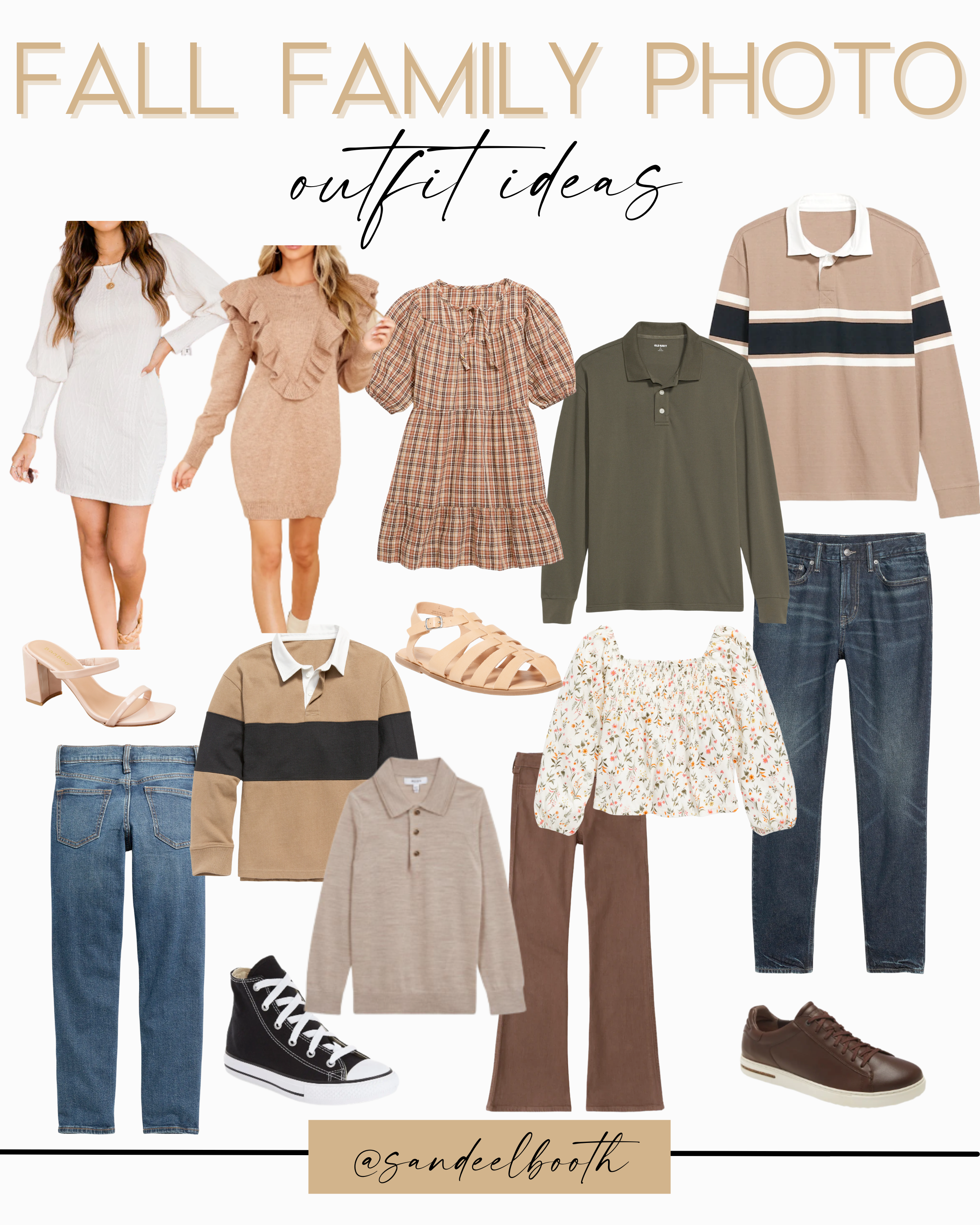 collage of Fall Family Photo Outfit Ideas
